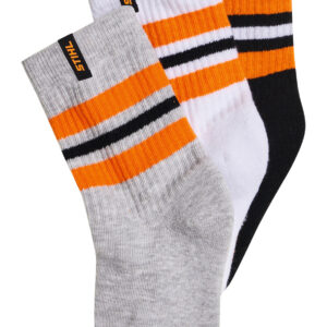 Kindersocken 3er Set STRIPES / Weiß/ Grau (Kinder)